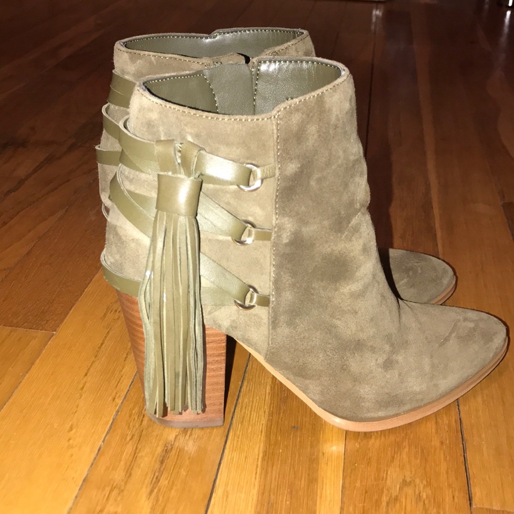 Marc Fisher Olive Suede Booties
